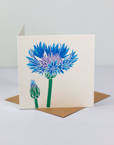 Cornflower Screenprinted Greeting Card