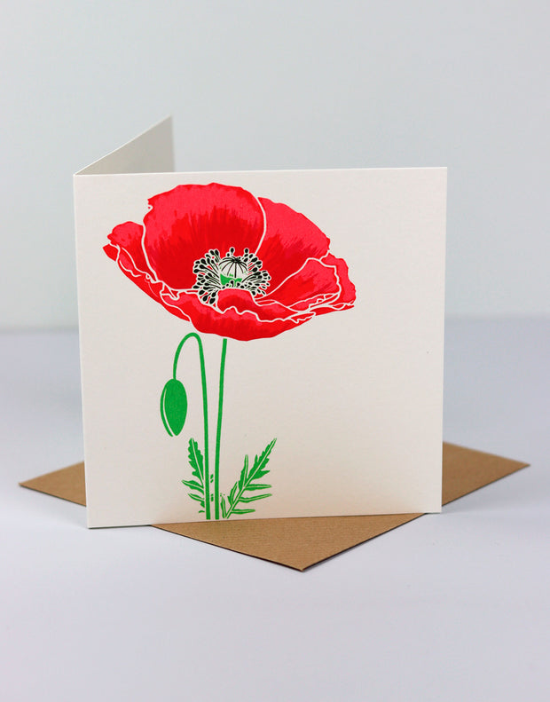 Poppy Screenprinted Greeting Card