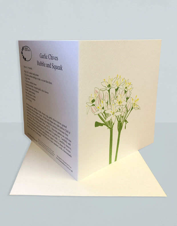 Vintage Garlic Chives Recipe Greeting Card